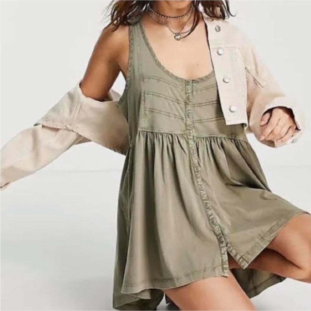Free People Sage Green
Button-Front Mini Dress